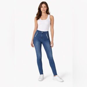 GAP High Rise Universal Jean Legging Sailor Button Denim Pants Size 4